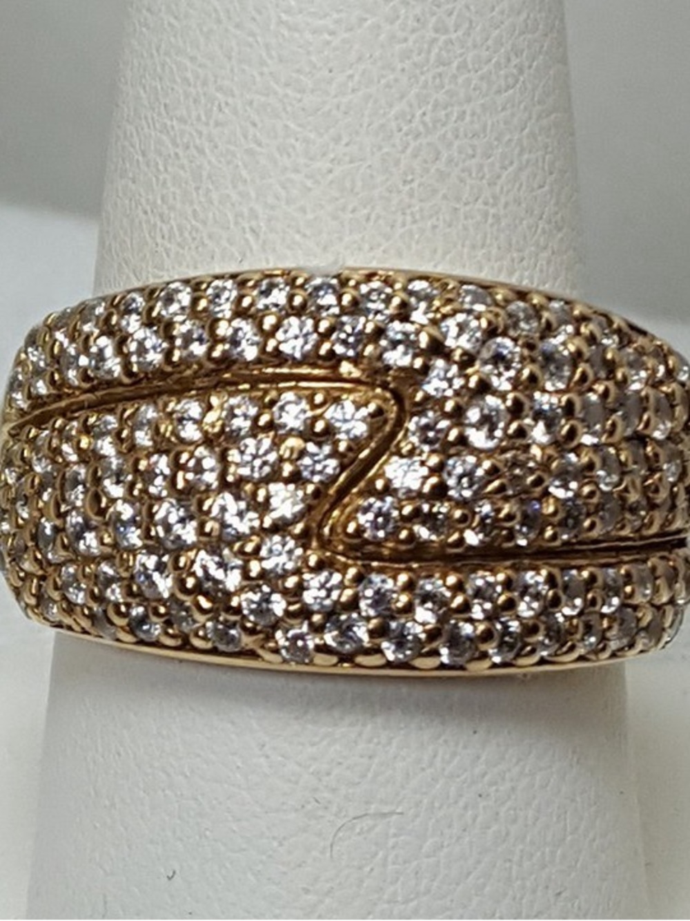Ross-Simons pave cubic zirconia dome ring sterling silver